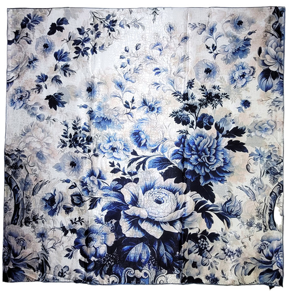 NWT Double Sided Silk Scarf 53"x53" Large Square Shawl Wrap XiangYunSha 36101 - Picture 6 of 9